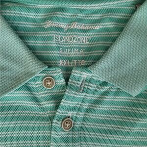 Tommy Bahama Teal Striped Polo Shirt